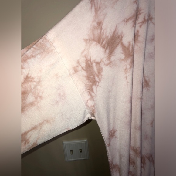 American Eagle Soft & Sexy Tee XXL long sleeve Light Pink/Dark Mauve Tie-Dyed - Picture 6 of 7